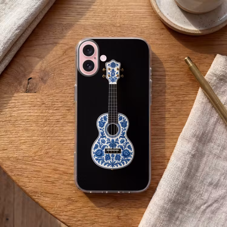 Telefoonhoesje - Ukelele - Delfts - Blauw - Muziek — 2