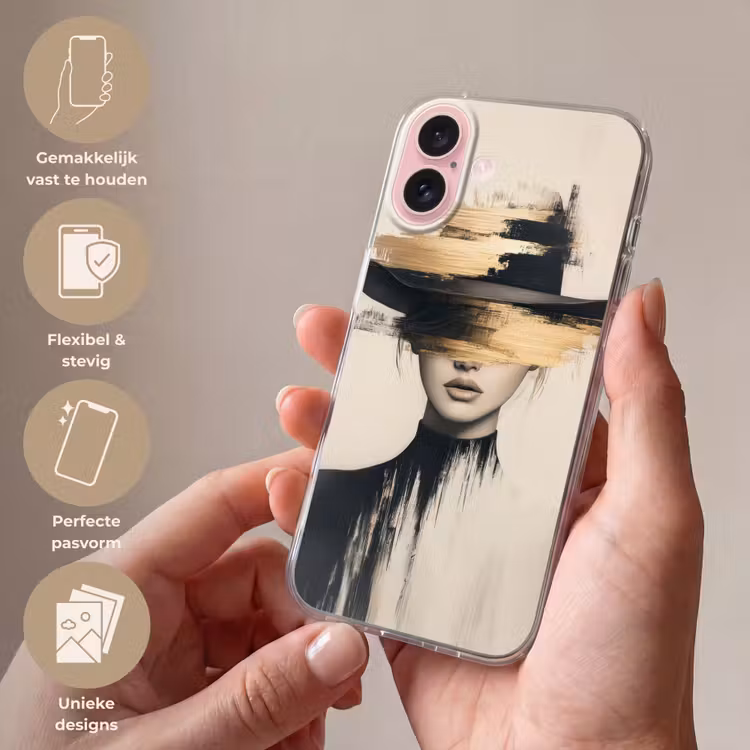Telefoonhoesje - Vrouw - Hoed - Verf — 4