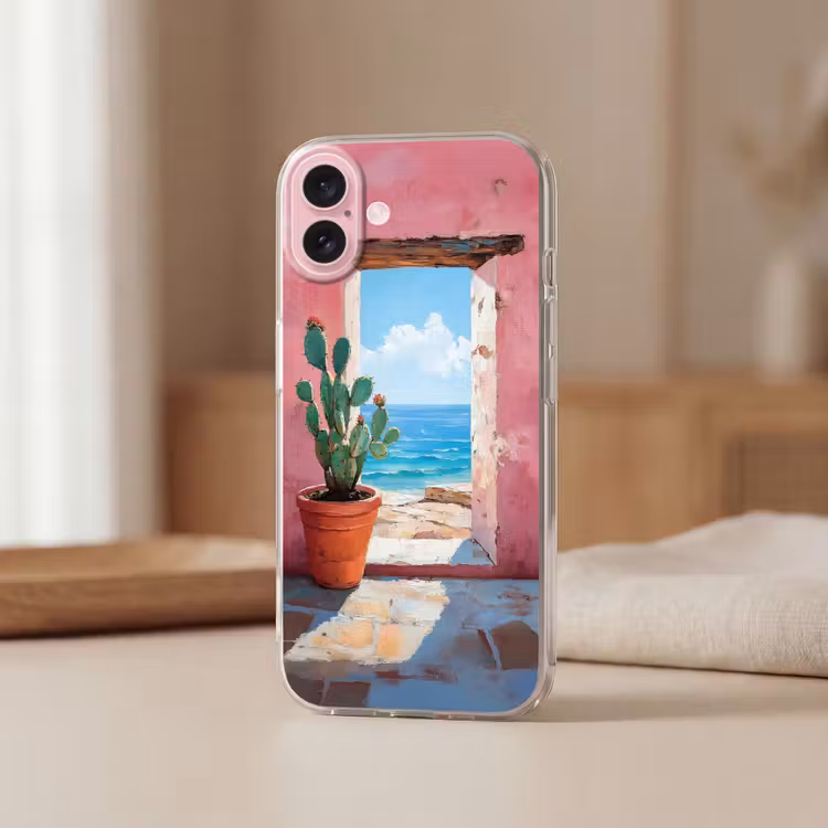Telefoonhoesje - Zee - Roze - Cactus — 3