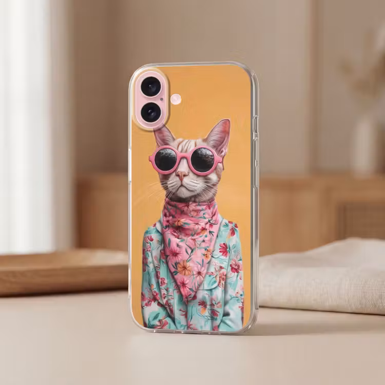 Telefoonhoesje - Zonnebril - Kat - Sjaal - Bloemen — 3