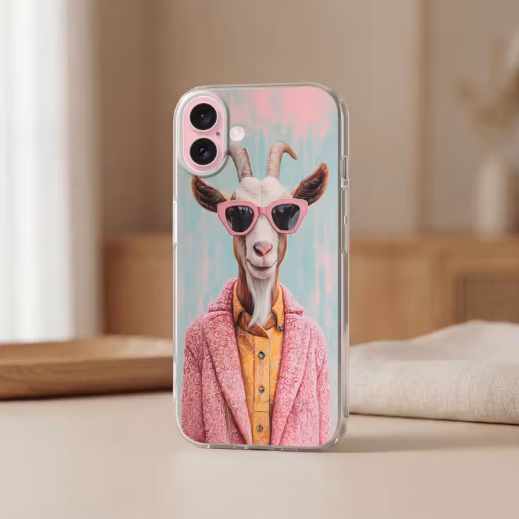 Telefoonhoesje - Zonnebril - Roze - Geit - Horen — 3