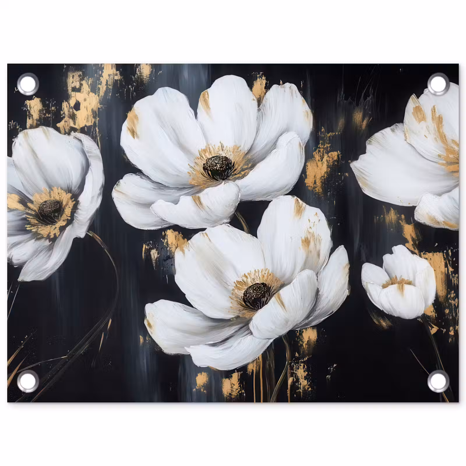Tuinposter - Bloemen - Wit - Abstract — 1