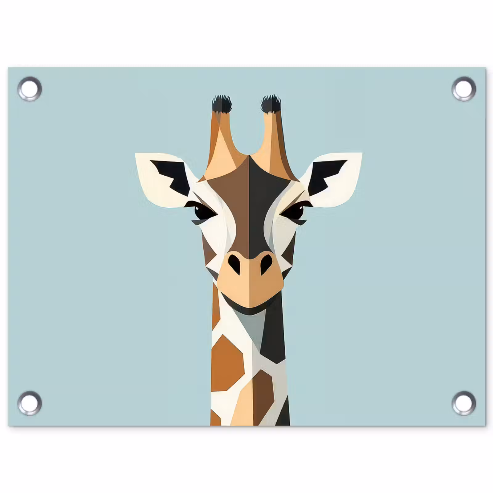 Tuinposter - Giraffe - Illustratie - Bruin - Minimalistisch — 1