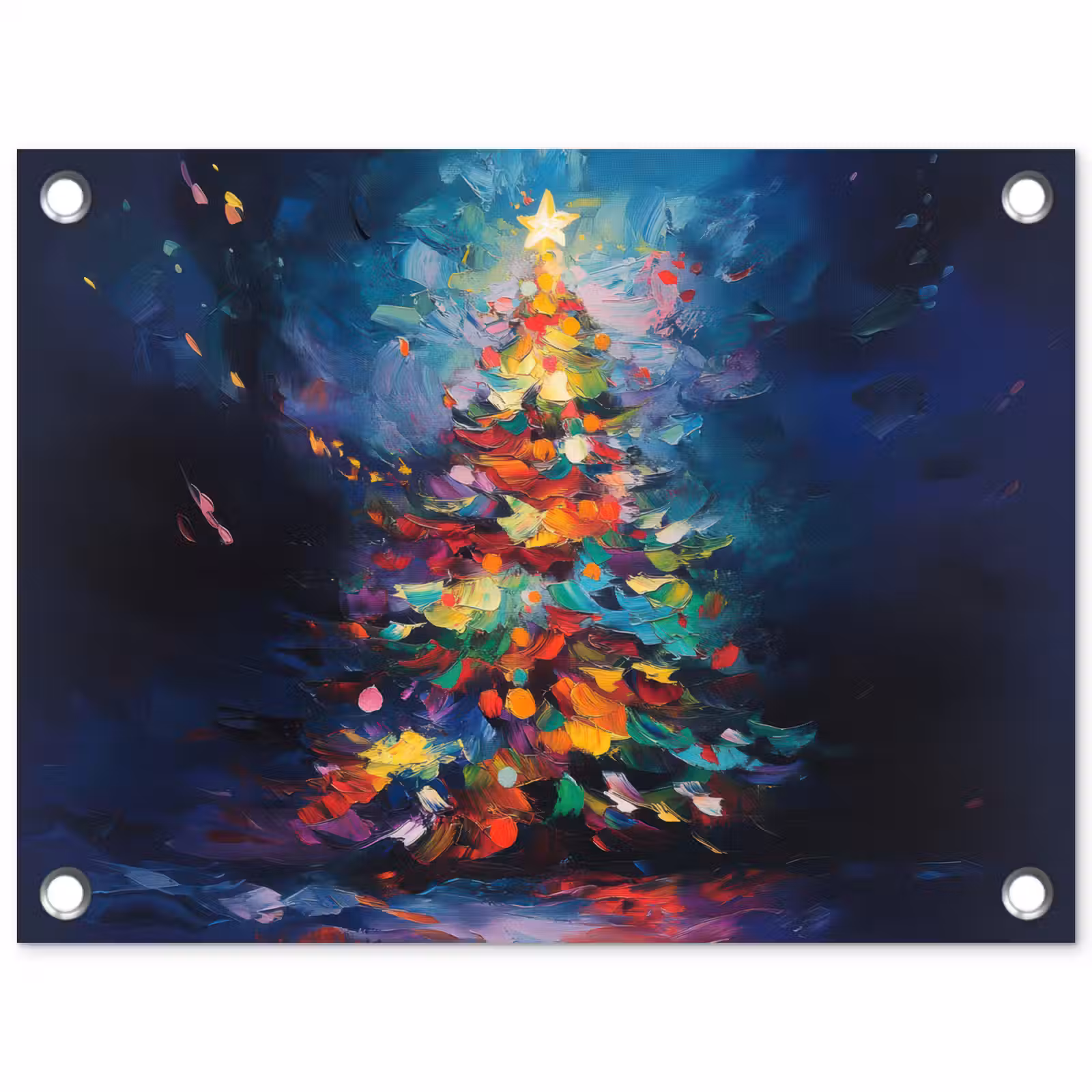 Tuinposter - Kerstboom - Kerst - Abstract - Kleurrijk — 1