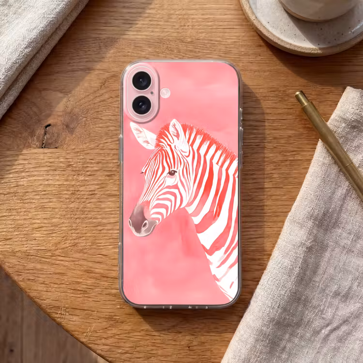 Telefoonhoesje - Zebra - Pink - Verf — 2