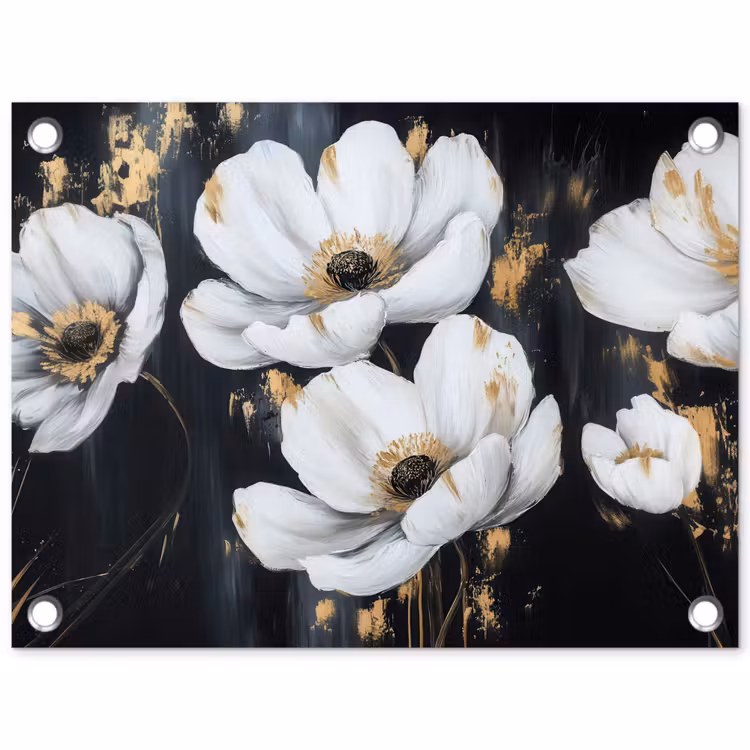 Tuinposter - Bloemen - Wit - Abstract — 1