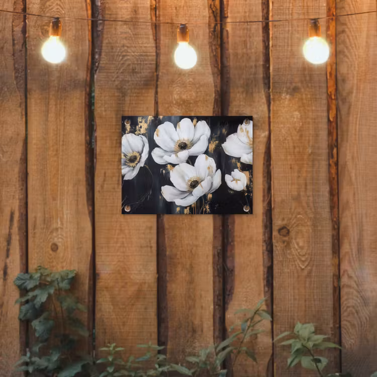 Tuinposter - Bloemen - Wit - Abstract — 2