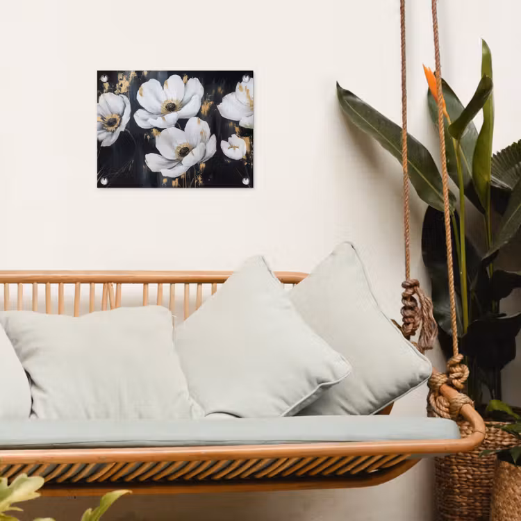 Tuinposter - Bloemen - Wit - Abstract — 5