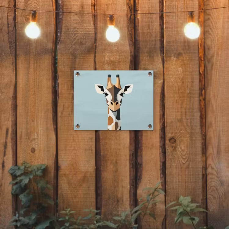 Tuinposter - Giraffe - Illustratie - Bruin - Minimalistisch — 2