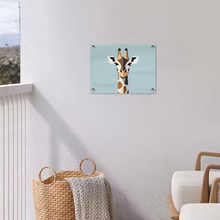 Tuinposter - Giraffe - Illustratie - Bruin - Minimalistisch — 3