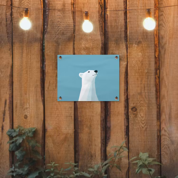 Tuinposter - Ijsbeer - Lichtblauw - Minimalistisch — 2