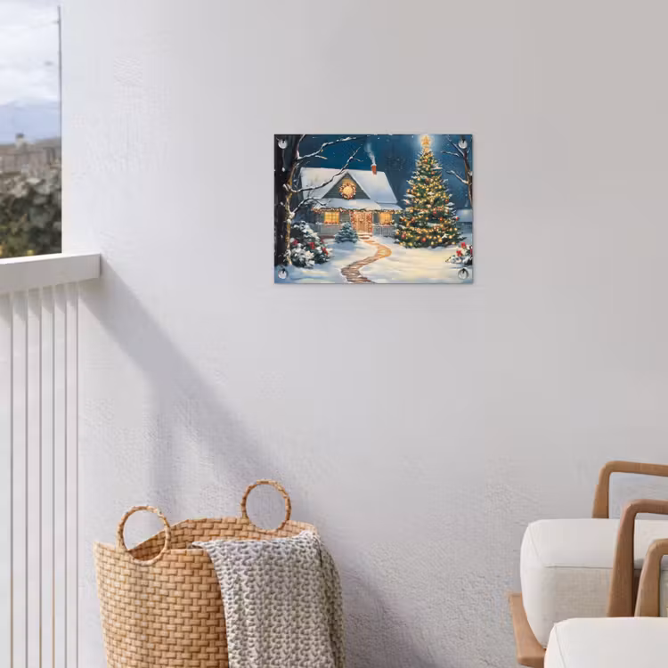 Tuinposter - Kerst - Kerstboom - Winter - Huis - Sneeuw — 3