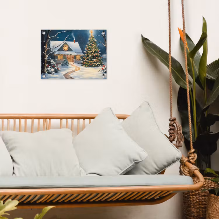 Tuinposter - Kerst - Kerstboom - Winter - Huis - Sneeuw — 5