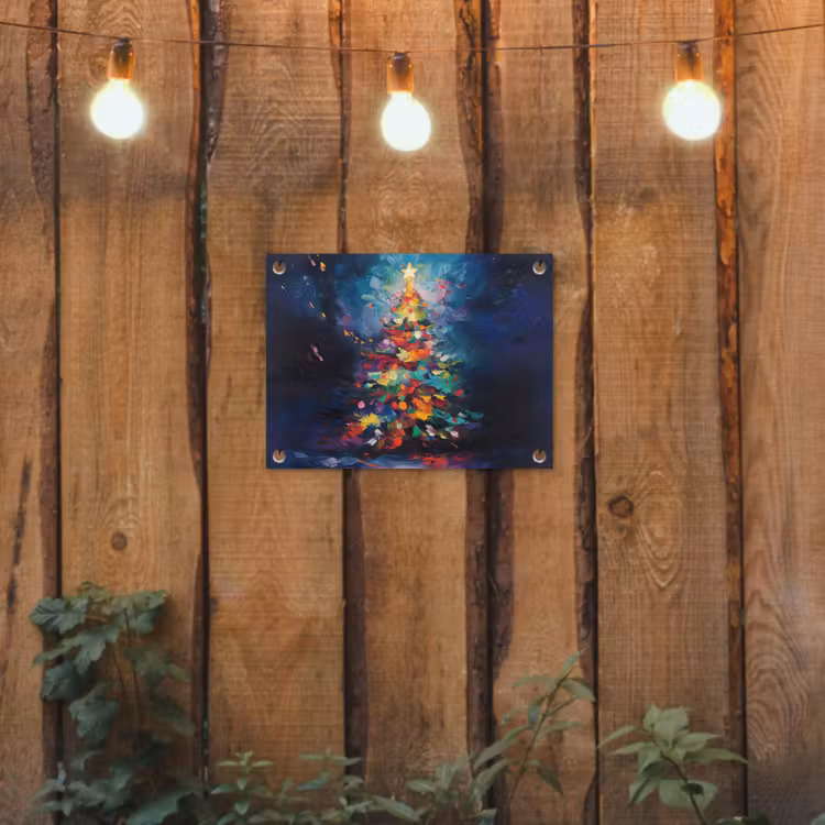 Tuinposter - Kerstboom - Kerst - Abstract - Kleurrijk — 2