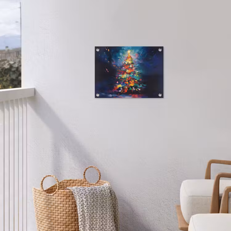 Tuinposter - Kerstboom - Kerst - Abstract - Kleurrijk — 3