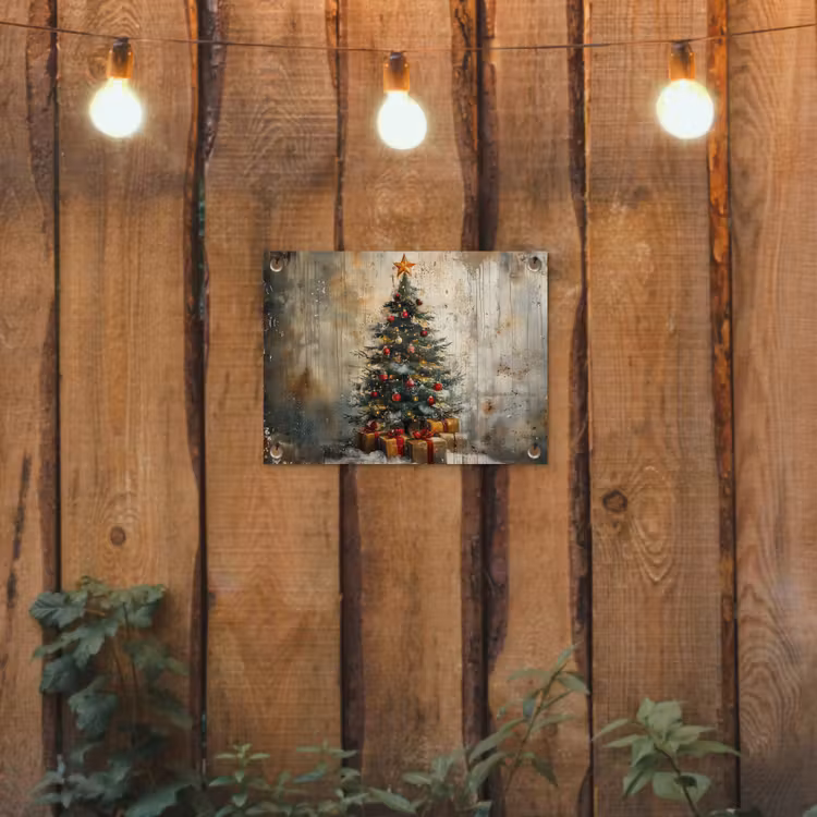 Tuinposter - Kerstboom - Vintage - Kerst - Cadeau — 2