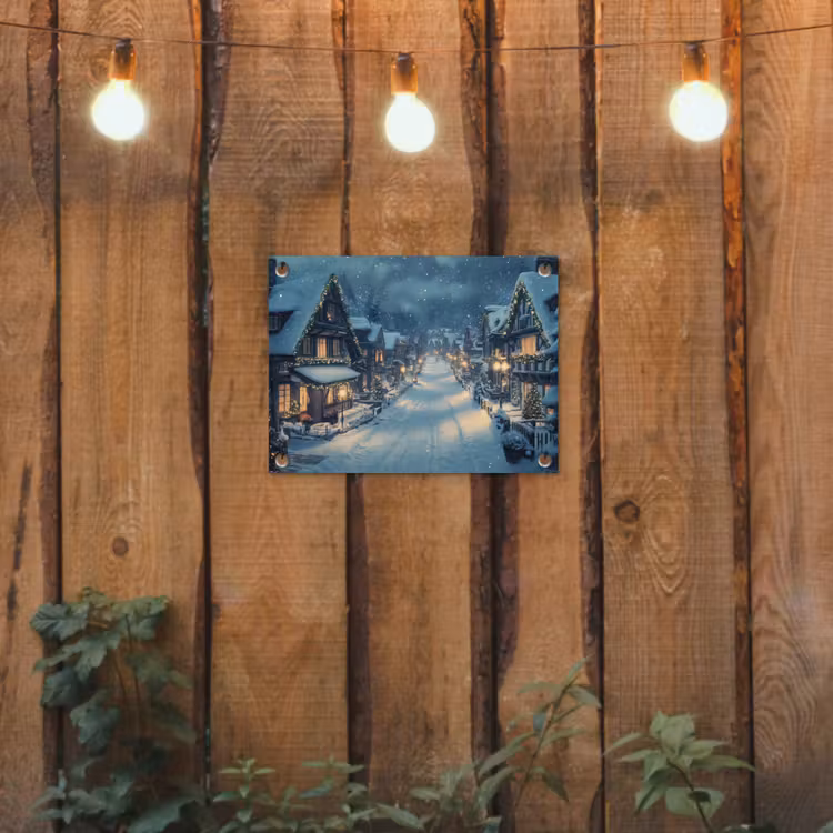 Tuinposter - Kerstdorp - Kerst - Sneeuw - Winter — 2