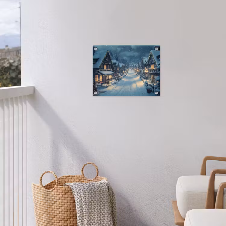 Tuinposter - Kerstdorp - Kerst - Sneeuw - Winter — 3
