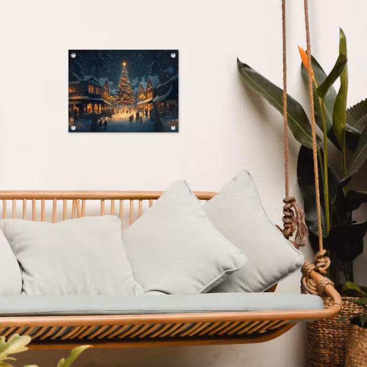 Tuinposter - Kerstfeest - Dorp - Donker — 5