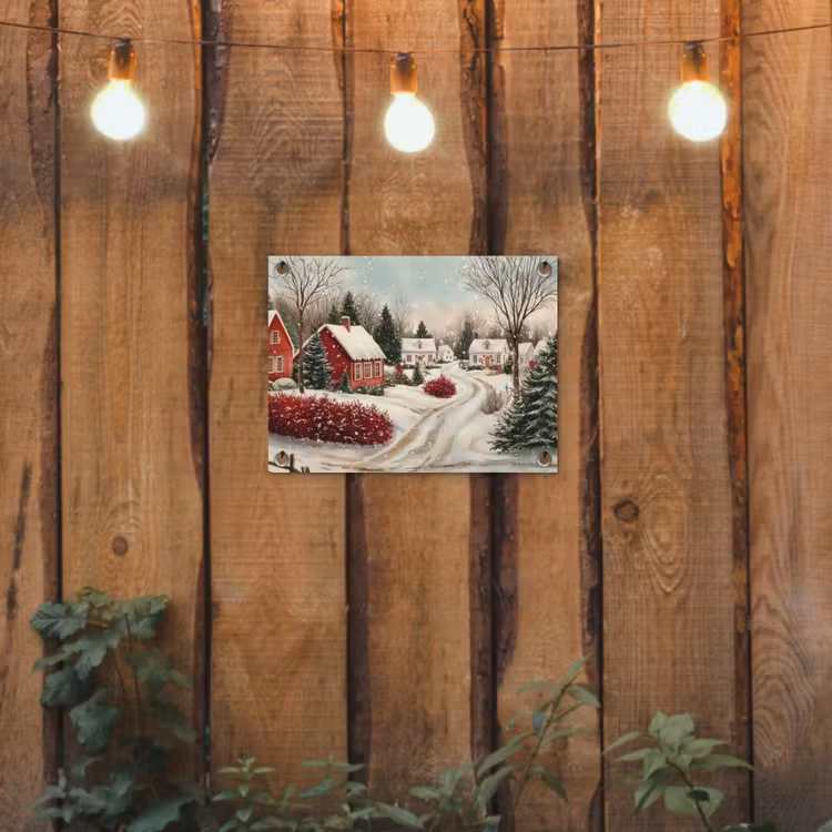 Tuinposter - Kerstsfeer - Landelijk - Rood — 2