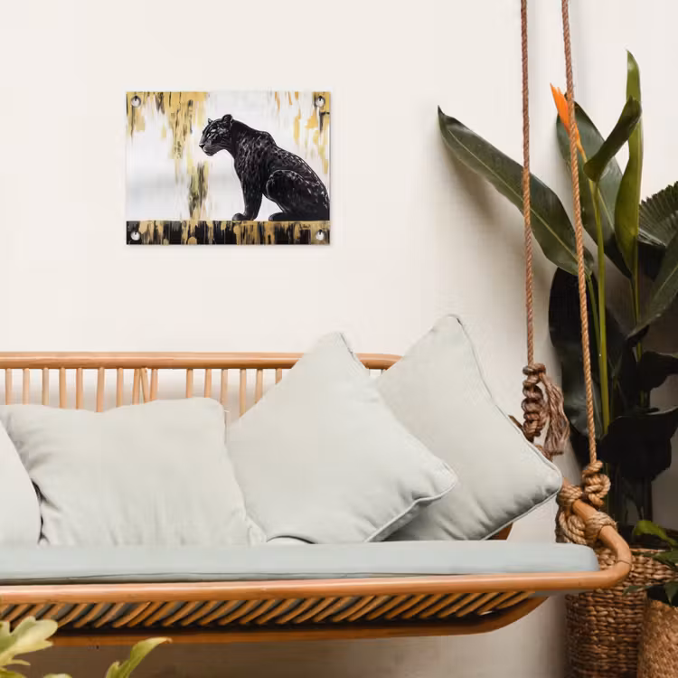 Tuinposter - Panter - Zwart - Abstract - Goud — 5