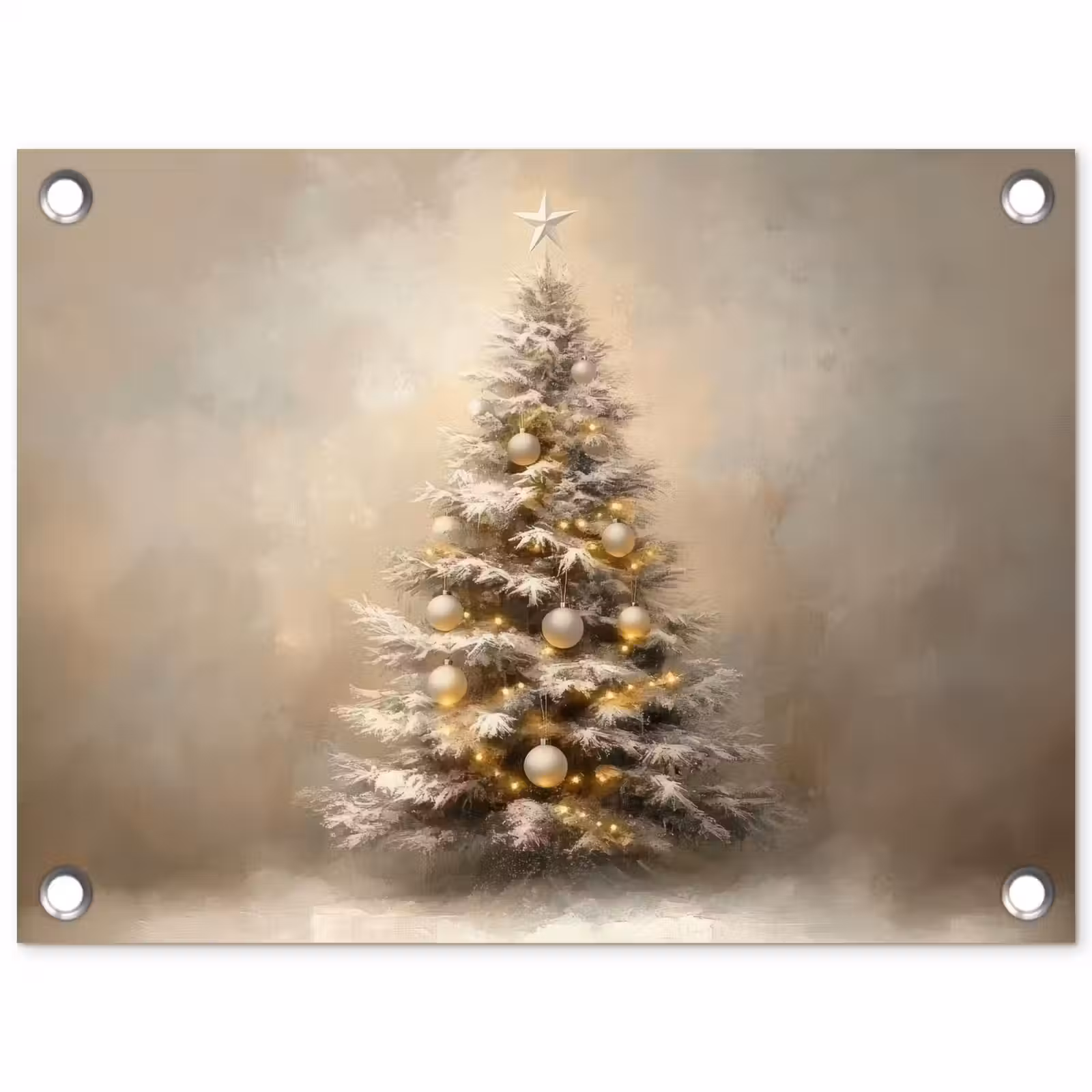 Tuinposter - Kerst - kerstboom - Sneeuw - Art — 1