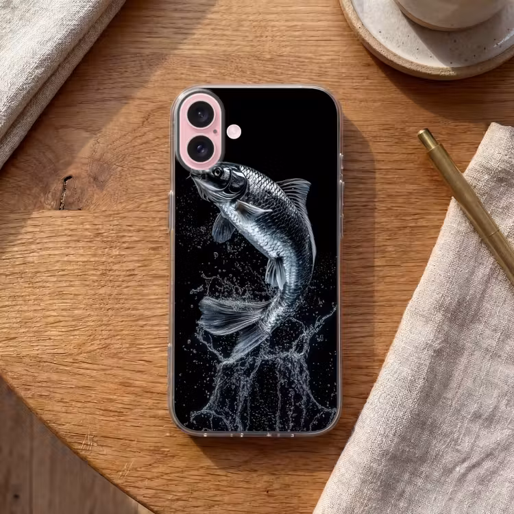 Telefoonhoesje - Vis - Koi - Zwart - Water — 2