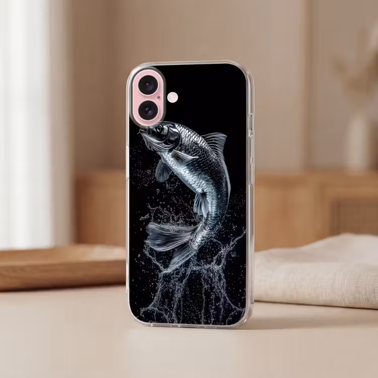 Telefoonhoesje - Vis - Koi - Zwart - Water — 3
