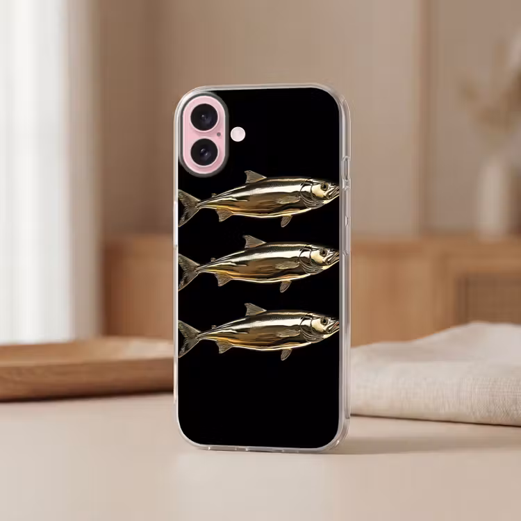Telefoonhoesje - Vissen - Goud - Zwart — 3