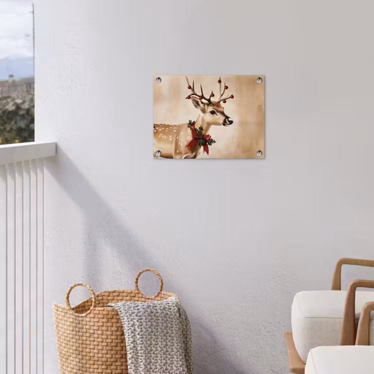 Tuinposter - Gewei - Kerst - Rendier - Rood — 3
