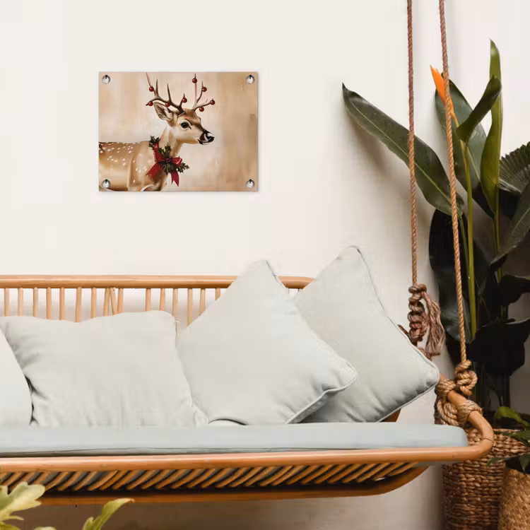 Tuinposter - Gewei - Kerst - Rendier - Rood — 5