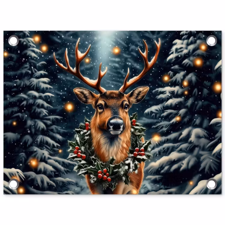 Tuinposter - Kerst - Magie - Bos - Kleurrijk — 1
