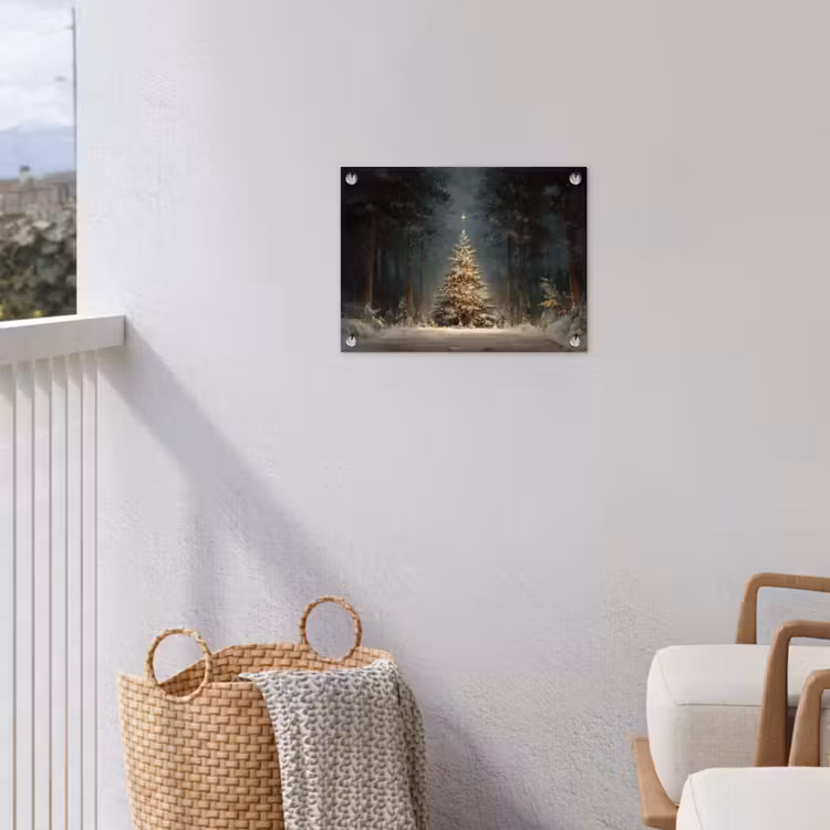 Tuinposter - Kerstboom - Bos - Sneeuw - meerkleurig — 3