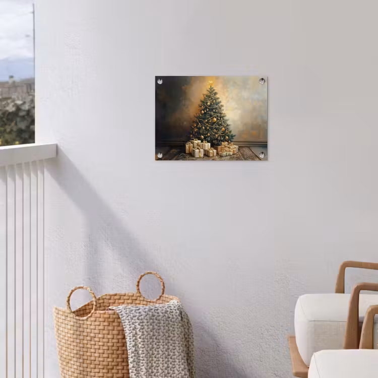 Tuinposter - Kerstboom - Cadeaus - Goud — 3