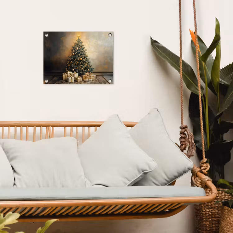 Tuinposter - Kerstboom - Cadeaus - Goud — 5