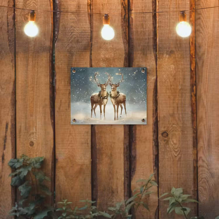 Tuinposter - Kerstmagie - Winterwoud - Rendier — 2