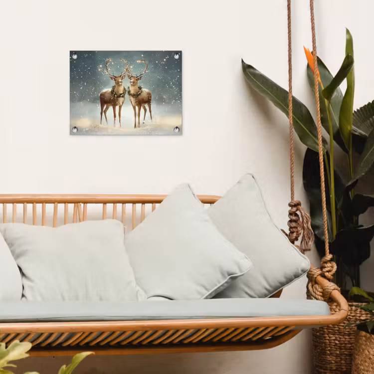 Tuinposter - Kerstmagie - Winterwoud - Rendier — 5