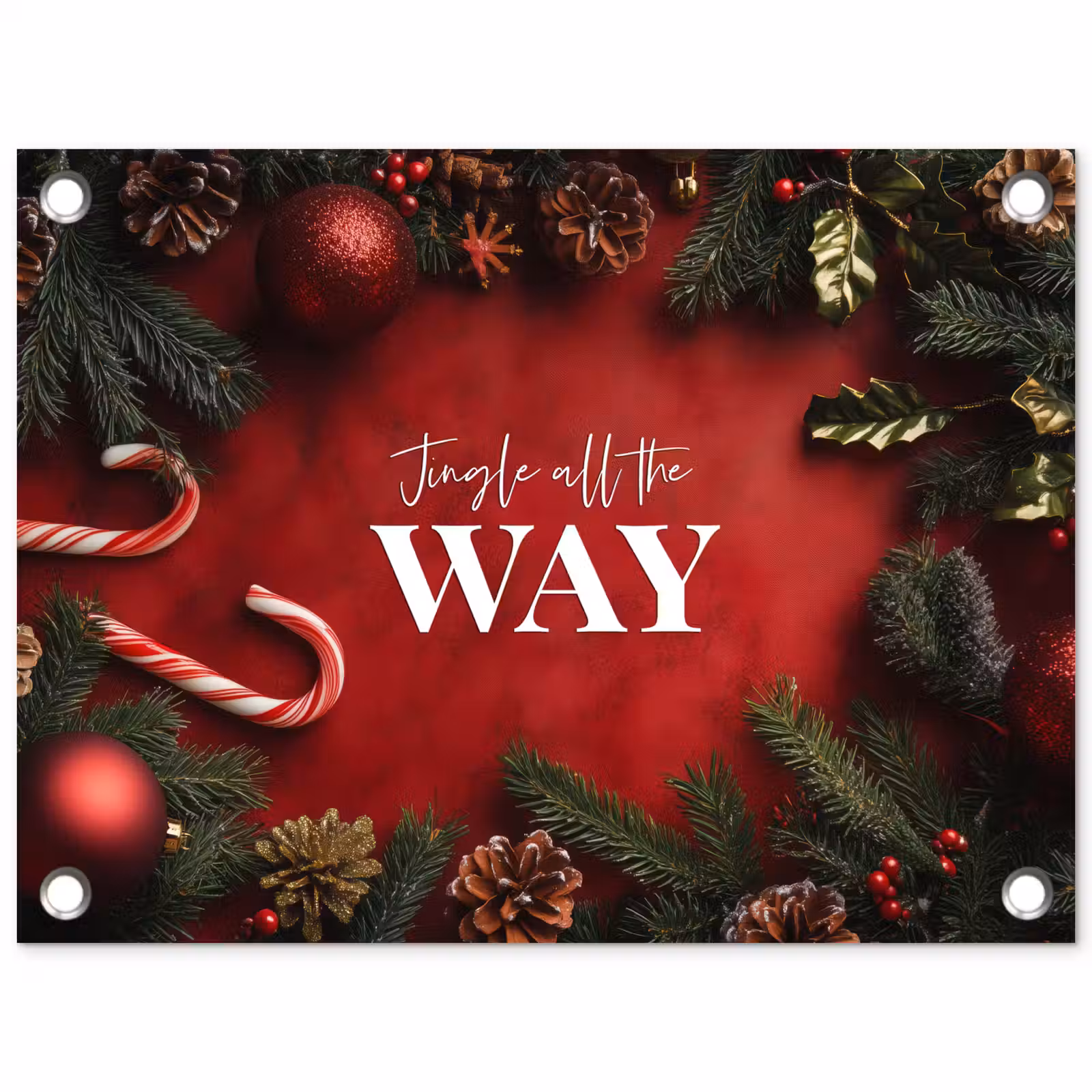 Tuinposter - Kerst - Quote - Rood - Kerstballen — 1