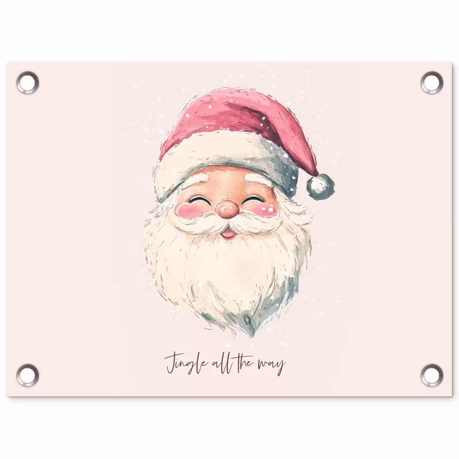 Tuinposter - Kerstman - Kerst - Quote - Beige — 1