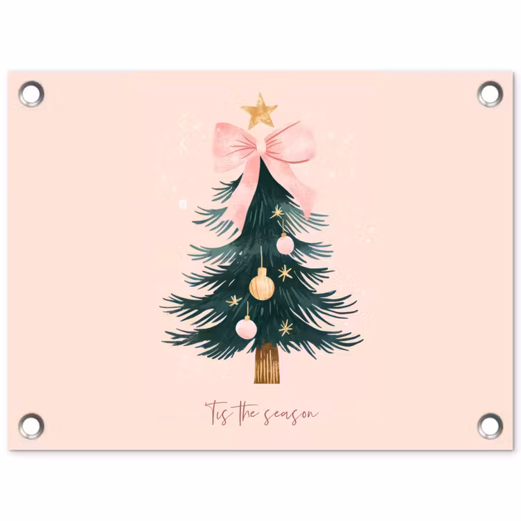 Tuinposter - Christmas Season - Kerst - Kerstboom - Roze — 1