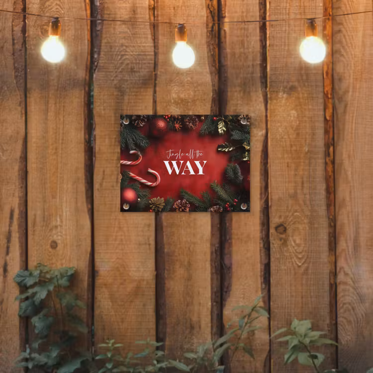 Tuinposter - Kerst - Quote - Rood - Kerstballen — 2