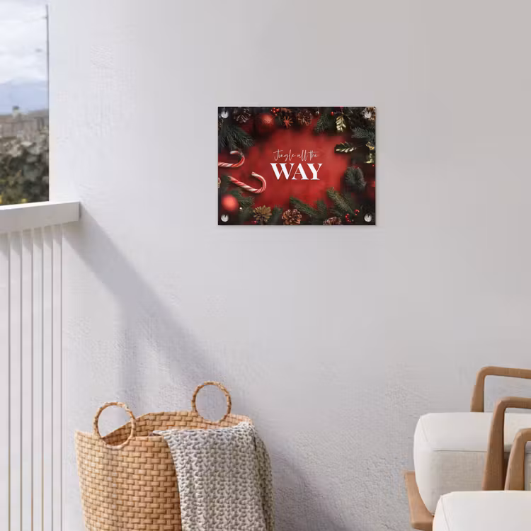 Tuinposter - Kerst - Quote - Rood - Kerstballen — 3