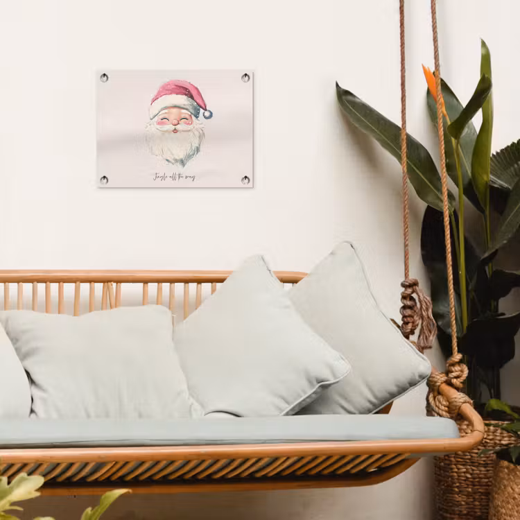Tuinposter - Kerstman - Kerst - Quote - Beige — 5