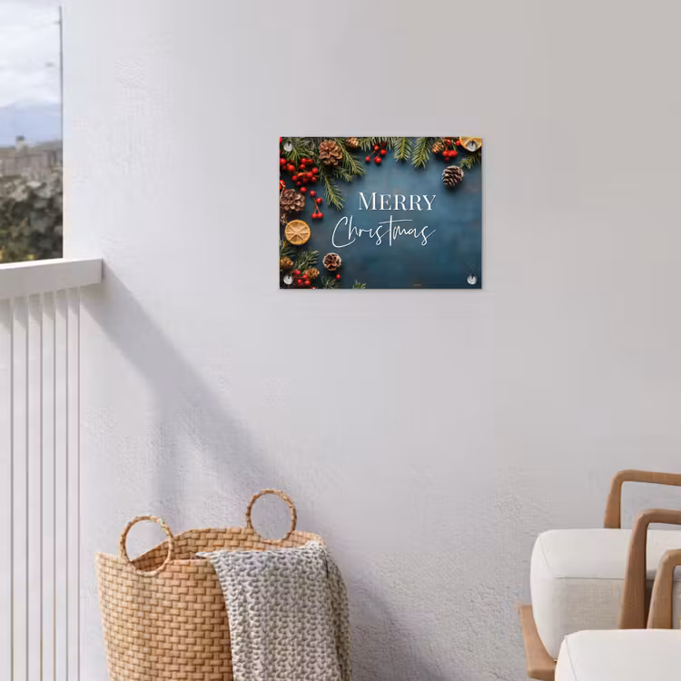 Tuinposter - Merry Christmas - Blauw - Kerst - Winter — 3