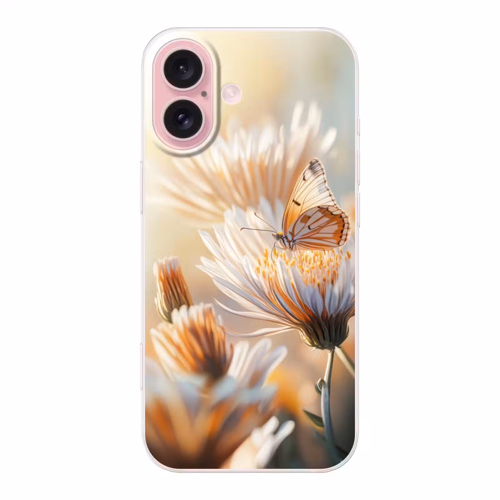 Telefoonhoesje - Vlinder - Bloem - Oranje — 1