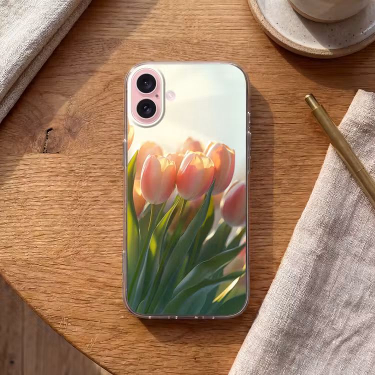Telefoonhoesje - Tulpen - Roze - Zonnestralen — 2