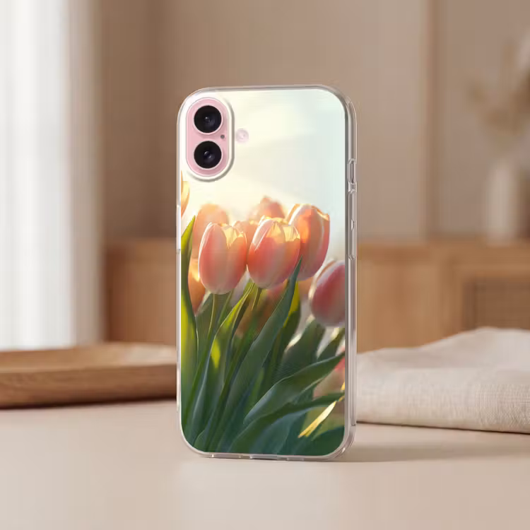 Telefoonhoesje - Tulpen - Roze - Zonnestralen — 3