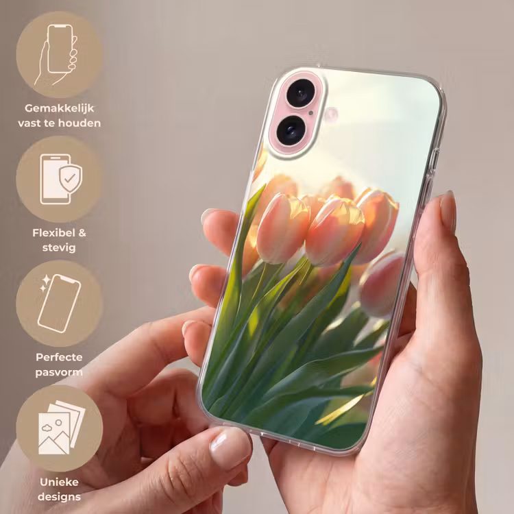 Telefoonhoesje - Tulpen - Roze - Zonnestralen — 4