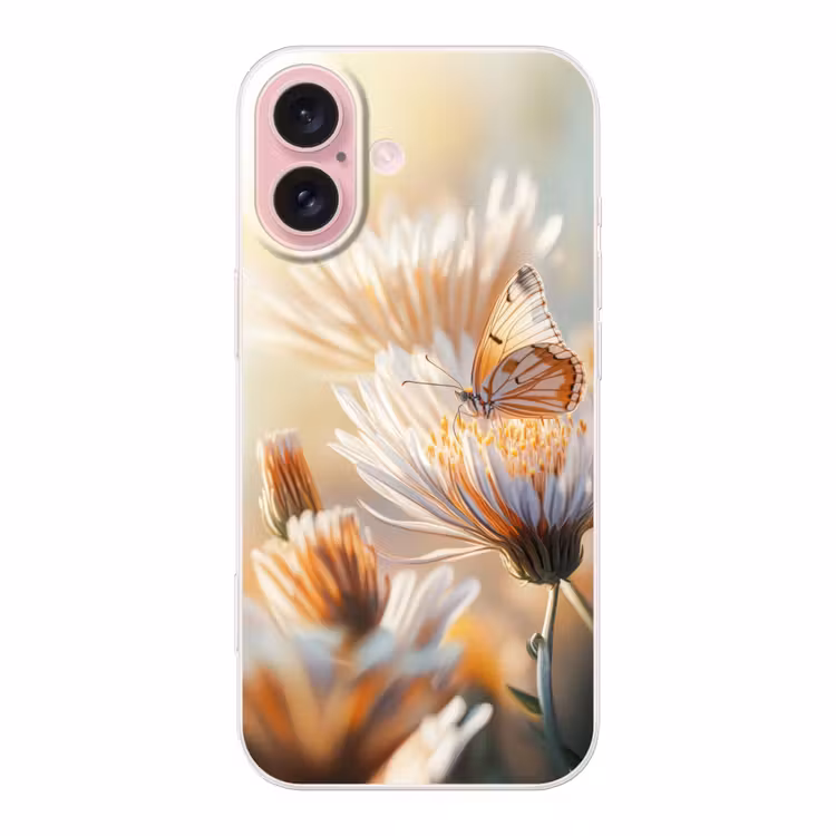 Telefoonhoesje - Vlinder - Bloem - Oranje — 1