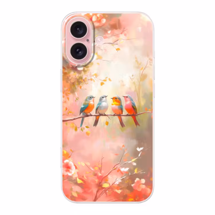 Telefoonhoesje - Vogels - Kleurrijk - Tak — 1